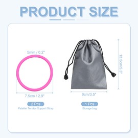 YELARXI Patella Band Silicone Knee Band, Patellar Tendon Support Strap with Storage Bag Fit for Knee Pain Ease Basketball Running Hiking Soccer Sports - (1 Set, Red)