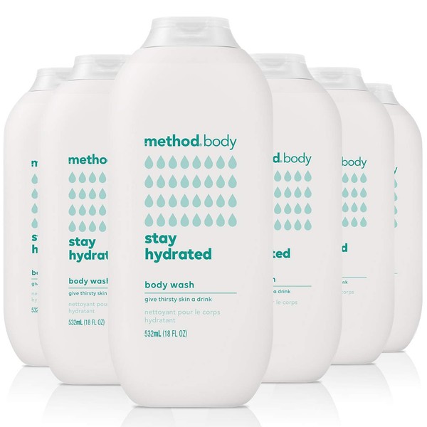 Method Body Wash, Stay Hydrated, 18 oz, 6 pack, Packaging May Vary