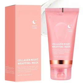 Collagen Night Wrapping Mask, Collagen Peel Off Face Masks, Overnight Collagen Wrapping Mask, Hydrolyzed Collagen Overnight Face Mask, Collagen Mask Korean for Firmer Skin, Reduces Sagging & Dullness
