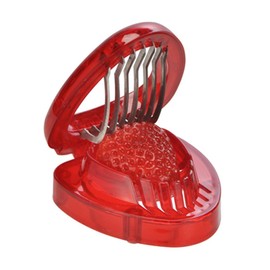 Land-Haus-Shop® Strawberry Cutter Plastic with Stainless Steel Blades, Strawberry Fruit Slicer