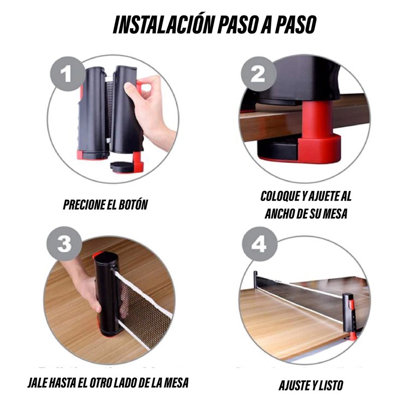 CHIC-FANTASY Juego de Ping Pong Todo en uno, Incluye Red
