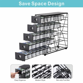 FlagShip K Cup Organizer for Keurig Pod Drawer Large Mullti Tier Coffee Pod Holder(70 Pods Capacity)