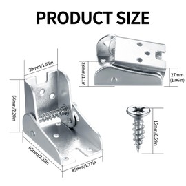 4 Pcs Folding Table Legs, 90 Degree Self Locking Foldable Hinges, Lock Extension Hinges for Table Bed Leg Feet Work Bench Support Brackets (Silvery-A)