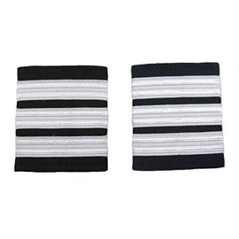 Uniform Store London Pilot Captain, Silver Strips Epaulettes, Airline, First Officer 3 Bars R829-03