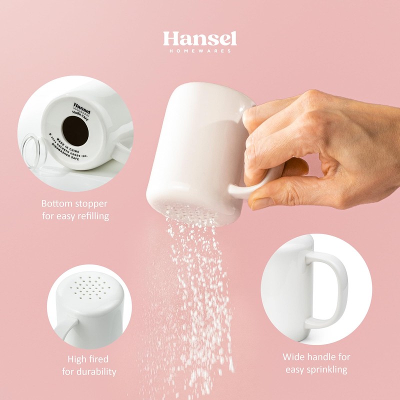 White Porcelain Cinnamon Sugar Shaker Dispenser – Coffee Station Accessories