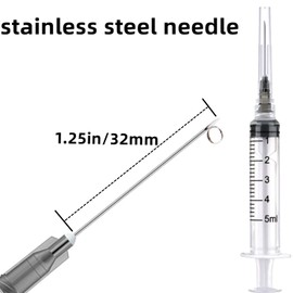 15 Pack 5ml 22Ga Plastic Syringe with Measurement for Scientific Labs, Industrial Dispensing Animal and Pet Supplies, Disposable Individually Wrapped (15, 5ml-22Ga)