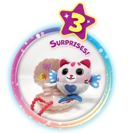 #sbabam Funny Box Doki Doki Mermaid Pets, Conchiglie Con Peluche e Accessori Inclusi, 3 Pezzi, Animali Giocattolo per Bambini Con Pupazzi Sirena e Braccialetto Bambina, Peluches per Regalo Bambina