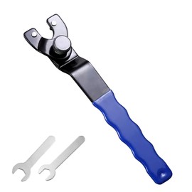 Grinder Wrench Universal Adjustable Grinder Lock, Carbon Steel for Various Angle Grinders Spanner for 4 ",5", 6 ",7" and 9" Angle Grinder with 2pcs Small Different Size Angle Grinder Wrenches (Blue)