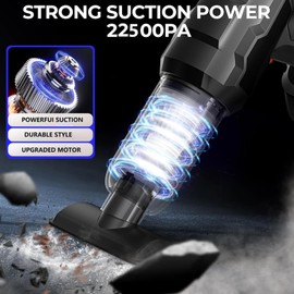 AZHZOLSK Handheld Car Vacuum Cordless, Portable Car Vacuum with 22500pa High Power Suction, Two Sets of Batteries Long Endurance, 18v/120w Mini Vacuum Cleaner for Car, Home, Office, Pet