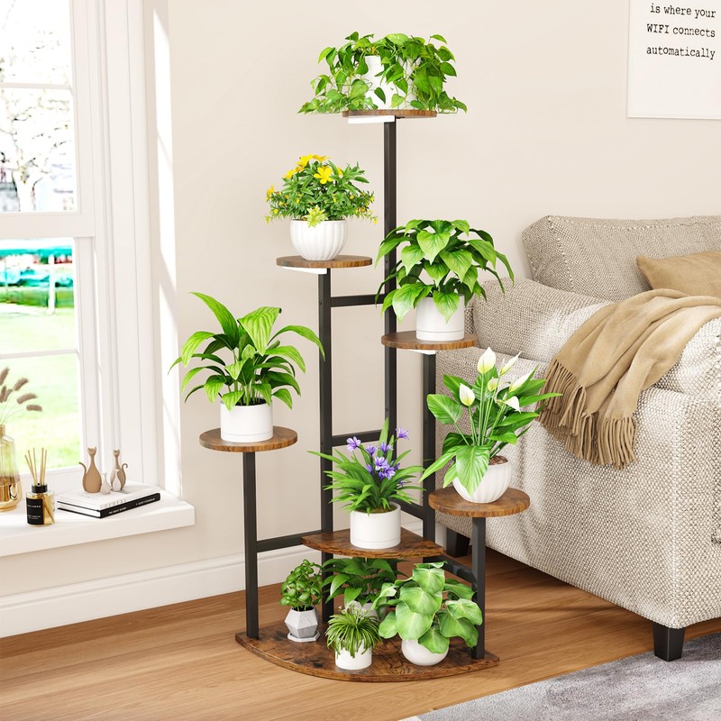 Corner Plant Stand with Grow Lights, 7 Tier Plant Stand