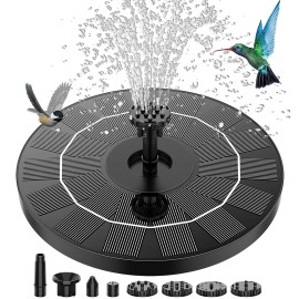 AISITIN 3.5W Solar Fountain, Solar Powered Fountain Pump with 6 Nozzles