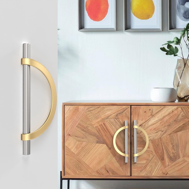 Coinkoly 10 Pack Brushed Satin Nickel and Gold Cabinet Pulls