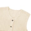 MACNOORA Girl's Sleeveless Button Down Sweaters V Neck Crochet Cardigans