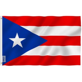 Anley Fly Breeze 90 x 150 cm Bandera Puerto Rico - Colores Vivos y Resistentes a Rayos UVA - Bordes Reforzados con Lona y Doble Costura