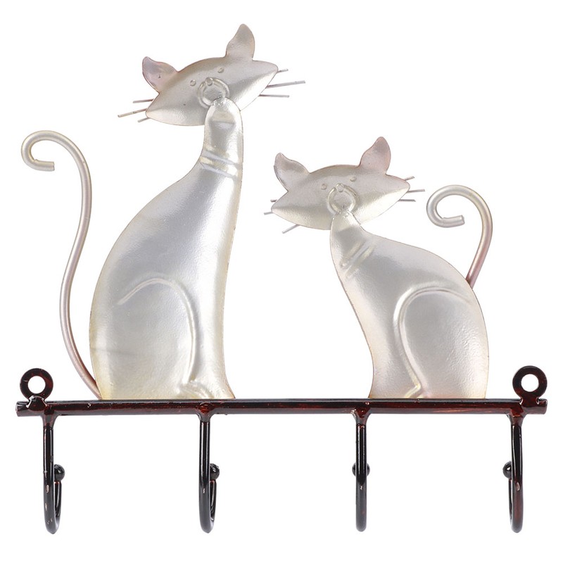 Cat Shape Wall Hook Rack Coat Hat Wall Hanger Holder