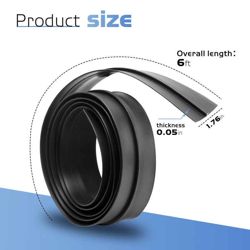 6 FT Truck Cap Rubber Weather Seal, Double Leaf Bottom