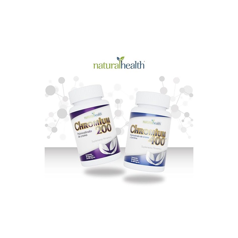 Natural Health Chromium 400 | Suplemento Alimenticio con Polinicotinato de