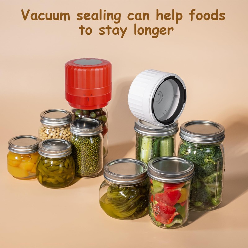 Fully Automatic Mason Jar Vacuum Sealer Kit - Auto Stop