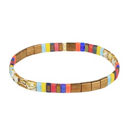 KELITCH Fashion Tila Miyuki Beaded Bracelet Colorful Elastic Stretch Bracelets Women Friendship Bracelets Birthday Presents (2B)