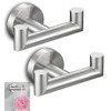Set of 2 Double Brushed Nickel Towel Holder for Bathrooms