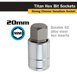 Titan Tools - 3/8 Dr 20Mm Hex Bit Socket (15620)