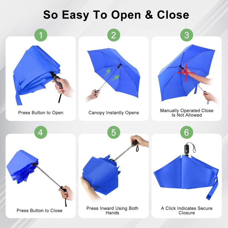 Natuquebrela Folding Travel Umbrella Compact - Large Compact Umbrella Auto