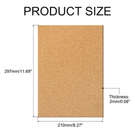 uxcell 2 Pcs Self-Adhesive Cork, 11.69" x 8.27" x 2" Rectangle Cork Mats Backing Sheets Cork Board Adhesive Sheets Sticky Cork Mat for Cork Coasters and DIY Crafts Supplies