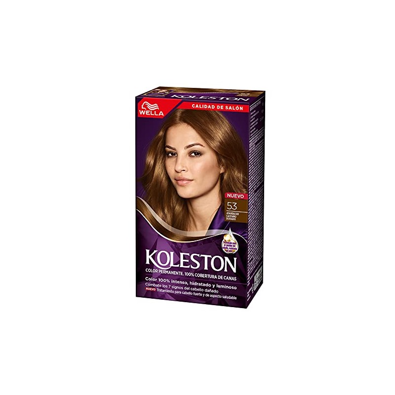 Koleston Tinte Permanente 53 Atardecer Castaño Dorado | Crema, Cabello