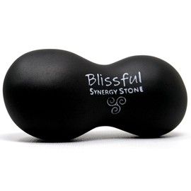 Blissful (Basalt Black)(Single) Synergy Stone - Contoured Hot Stone Massage Tool with Radiant Heat - Relaxing and Therapeutic for Neck, Back, Legs, Feet - Matte Surface for on Skin with Oil only