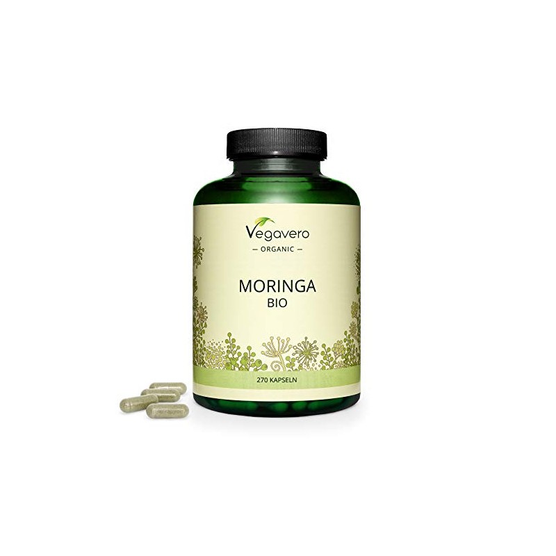 Organic Moringa Oleifera Capsules 1800mg Vegavero® | No Additives |