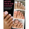 EBANKU Poly Gel Nail Forms for Toes, Pink Long Square