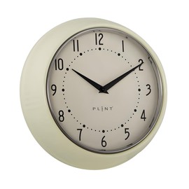 LS-LebenStil Vintage Metal Wall Clock Cream 23 cm Kitchen Clock Office Clock Round Retro Nostalgia Ideal in Bedroom Hallway Office Kitchen Living Room Dining Room Quiet Silent No Ticking with Large