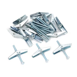 cSeao 20 Pieces 3/16-24 x 2" Drywall Toggle Anchors Bolts Wing Nuts for Heavy Duty Drywall Ceiling TV, Zinc Plated