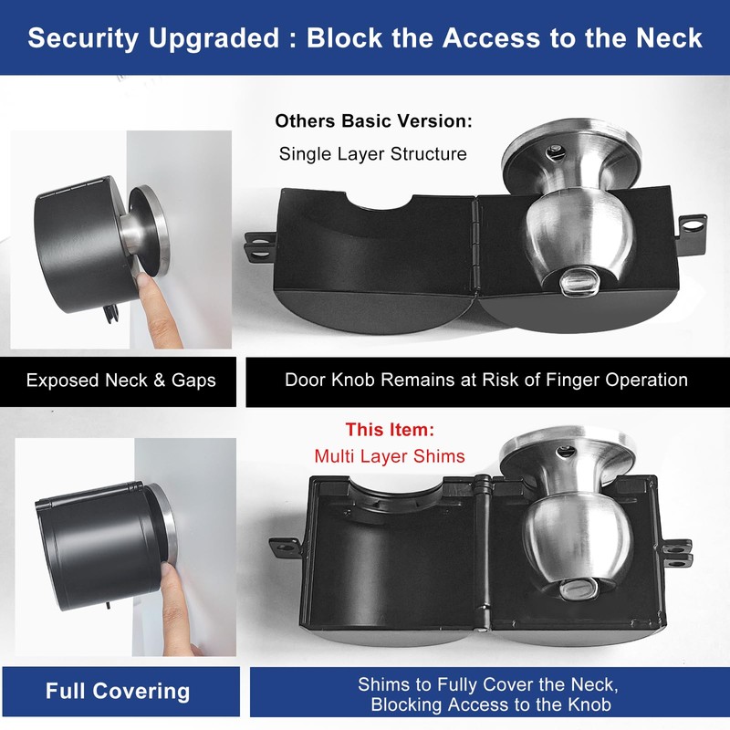 MOSECYOU Door Knob Locking Cover with Padlock, Heavy Duty All