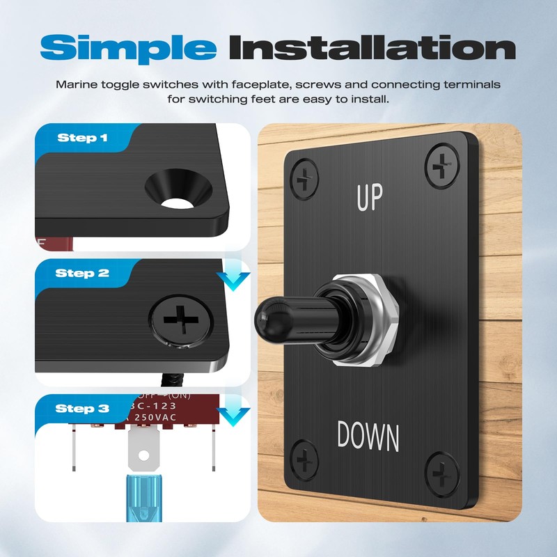 Momentary Toggle Switch, Malictele SPDT 3Pin (ON)-Off-(ON) Waterproof Toggle Switch