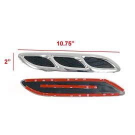 Unbranded 2 Pcs 10.75" x 2" ABS Euro Decor Black Fender Grill Intake Air Vent Fit Toyota