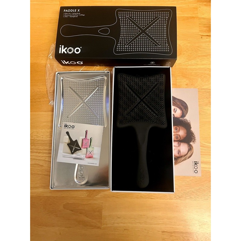 ikoo Paddle X Blow Drying And Styling Brush- Beluga Black
