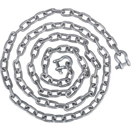VEVOR Anchor Chain, 20' x 5/16" Galvanized Anchor Chain, Boat Anchor Chain with 3/8" Galvanized Shackles and 12" Extended Anchor Lead Chain, Works with Different Anchors, Anchor Chains for Boats