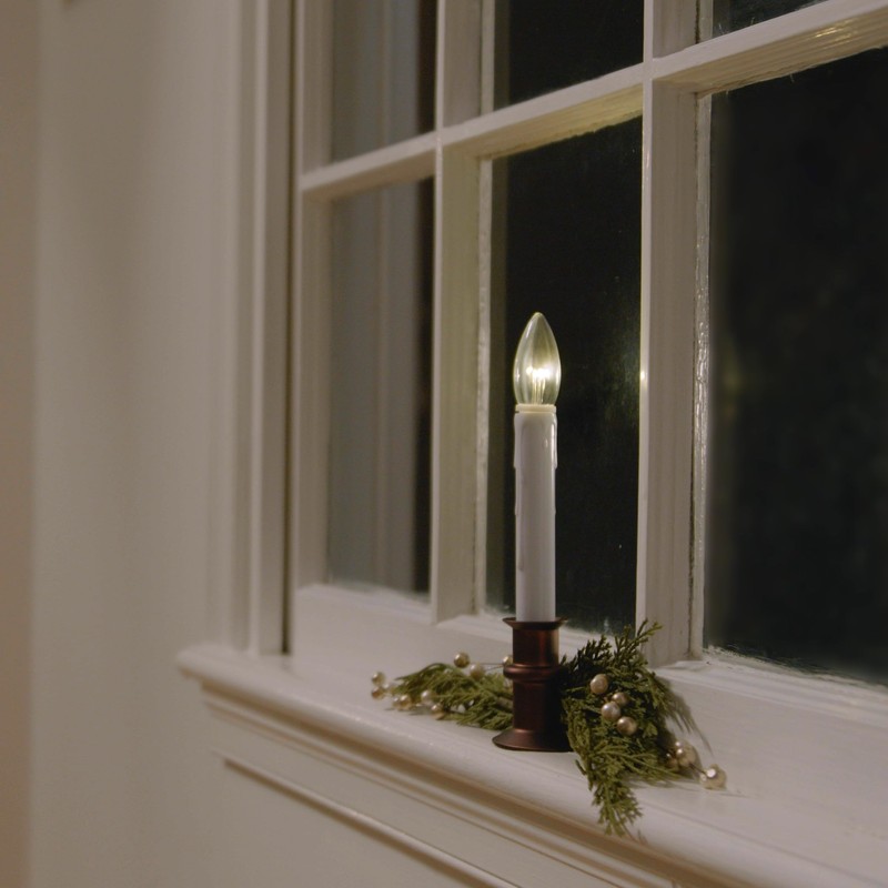 612 Vermont Ultra-Bright LED Window Candles with Timer, Battery Operated,