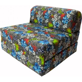 Amfuton Sleeper Chair Folding Foam Beds, Portable Foldable Bed 6x32x70 Blue Tropical