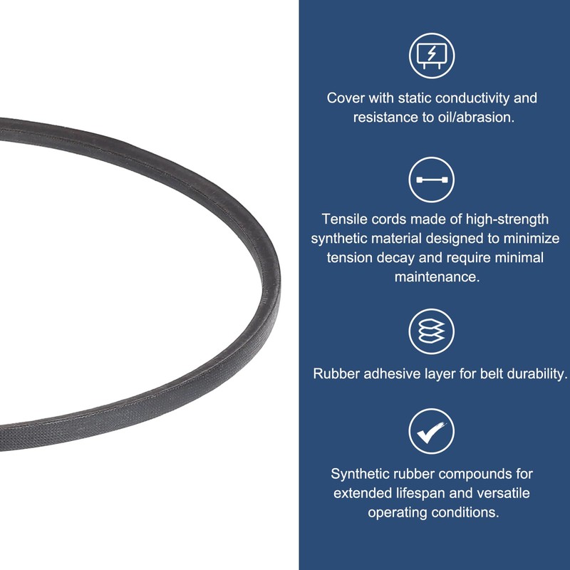 sourcing map 4 Pcs 3L340 Classic Wrapped Rubber V-Belt, 34"(864mm)
