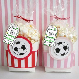 50Pcs Soccer Thank You Tags Soccer Ball Thank You Gift Tags Thanks for Kickin It with Me Hanging Labels Sports Theme Thank Tags for Kids Boys Birthday Party Favors Sports Balls Party Supplies