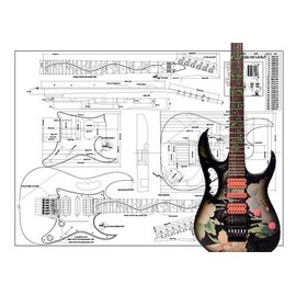 Plan of Ibanez JEM Electric Guitar - Full Scale Print