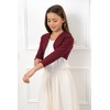 Bolerose Girls 3/4 Sleeve Childrens Kids Bolero (Burgundy, 5-6 Years)