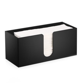 Homdat Simple Design Acrylic Tissue Box Rectangular 27.5x12.7x10.5 cm, Facial Tissue Boxes Dispenser for Home, Dining Room, Office, Car, Bathroom, Restaurant, Black