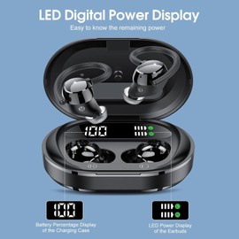 KESIEME Wireless Earbuds, Bluetooth 5.3 Sport Headphones,Dual LED Display 30Hrs Playtime, Built-in Mic,Bluetooth Ear Buds IPX7 Waterproof Sports Earphones
