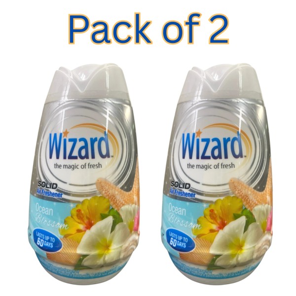 Wizard Solid Air Freshener 7.8oz, Ocean Blossom Scent, Pack of