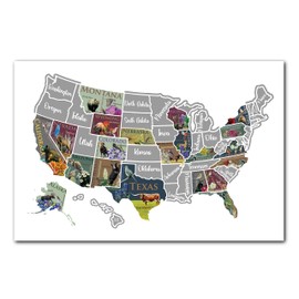Destinations Trekked USA scratch off bucket list map; United States symbols; Education travel scratch off poster; US Travel Map; Places traveled (12x18)