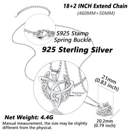 Silvora Sterling Silver Moon Necklae for Women 925 Crescent Moon Pendant Celtic Jewelry Good Luck Charm for Mother Wife