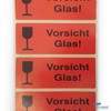 593101 Caution Glass Labels 90 x 35 mm Red Pack